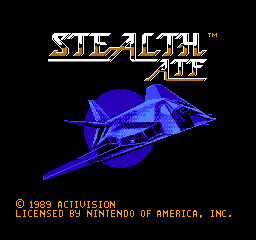 Stealth ATF title screen for NES